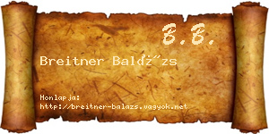 Breitner Balázs névjegykártya